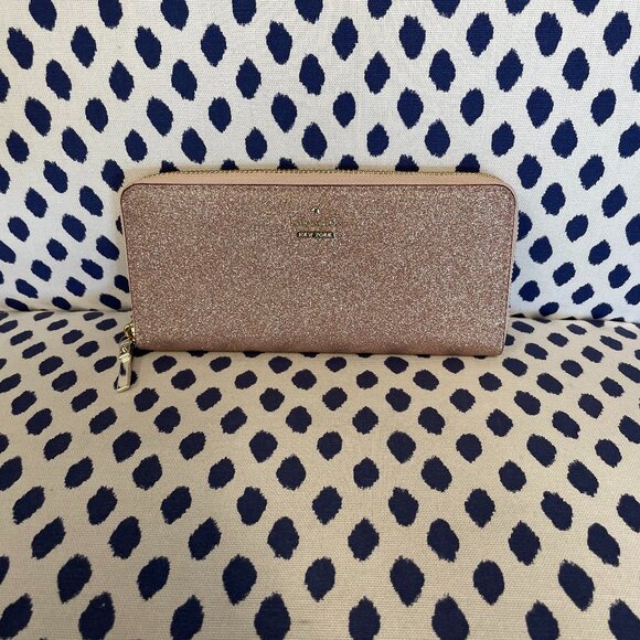 Kate Spade Rose Gold Shimmer Wallet - Picture 1 of 8
